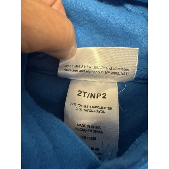 Space Jam Boys Siz 2T Hoodie Sweat Shirt Pants Set pockets & drawstring - Picture 9 of 12